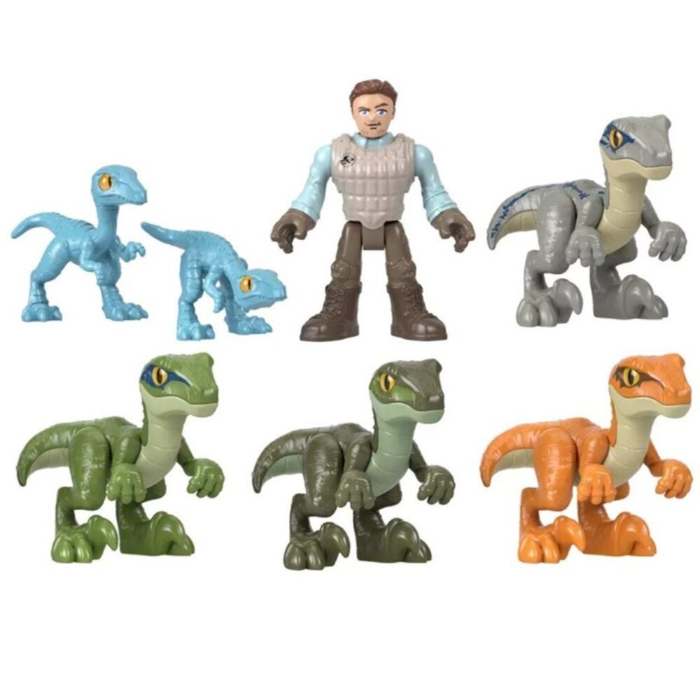 Fisher-Price Imaginext Jurassic World Raptor Trainer Owen 7 Piece Gift Set - Picture 2 of 3
